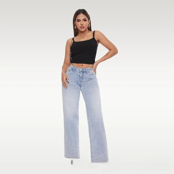 Tummy Control Curve - Wide-Leg Denim