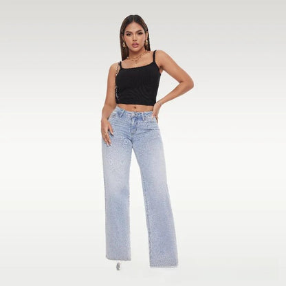 Tummy Control Curve - Wide-Leg Denim