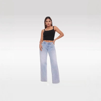 Tummy Control Curve - Wide-Leg Denim