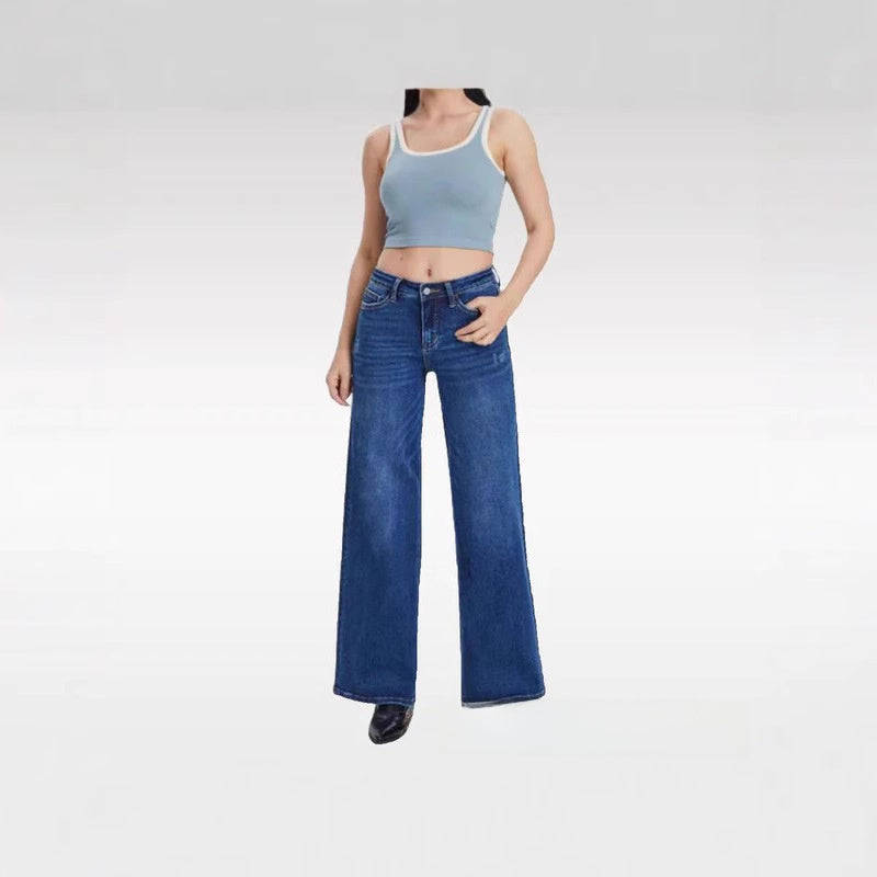 Tummy Control Curve - Wide-Leg Denim