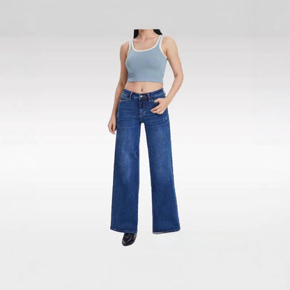 Tummy Control Curve - Wide-Leg Denim