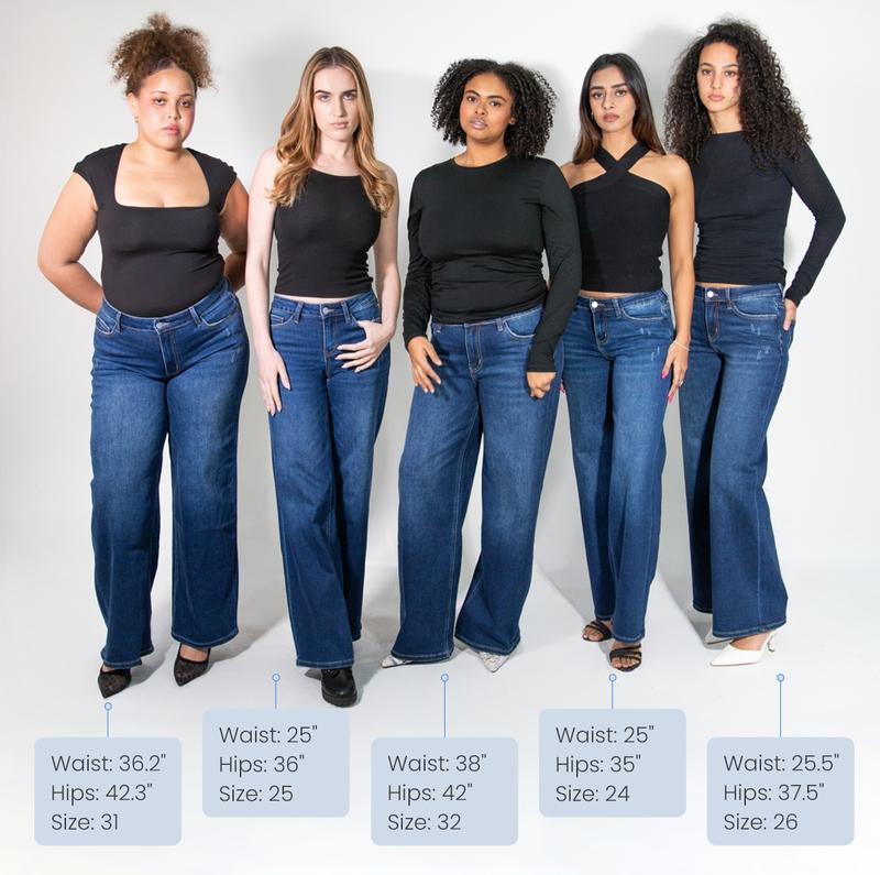 Tummy Control Curve - Wide-Leg Denim