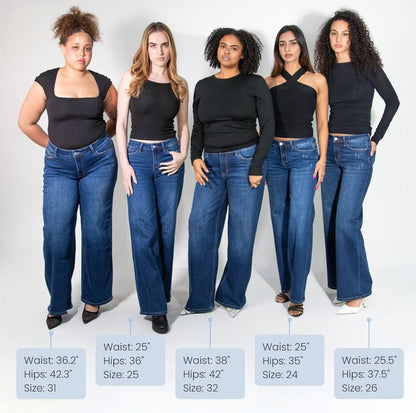 Tummy Control Curve - Wide-Leg Denim