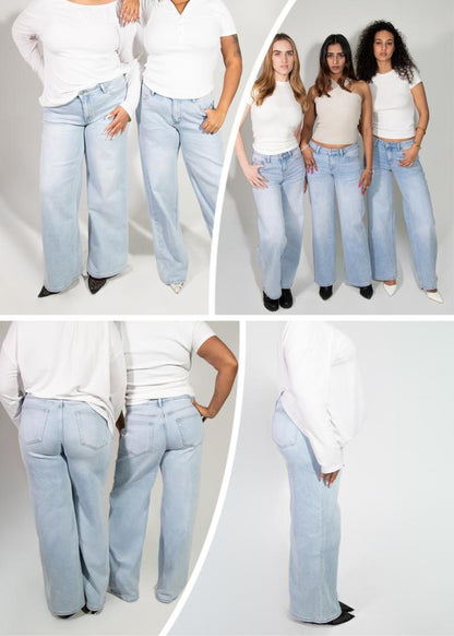 Tummy Control Curve - Wide-Leg Denim