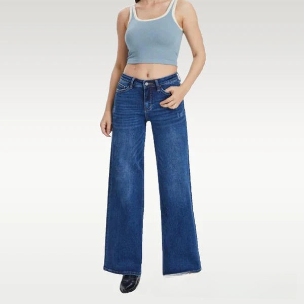 Tummy Control Curve - Wide-Leg Denim