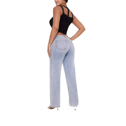 Tummy Control Curve - Wide-Leg Denim